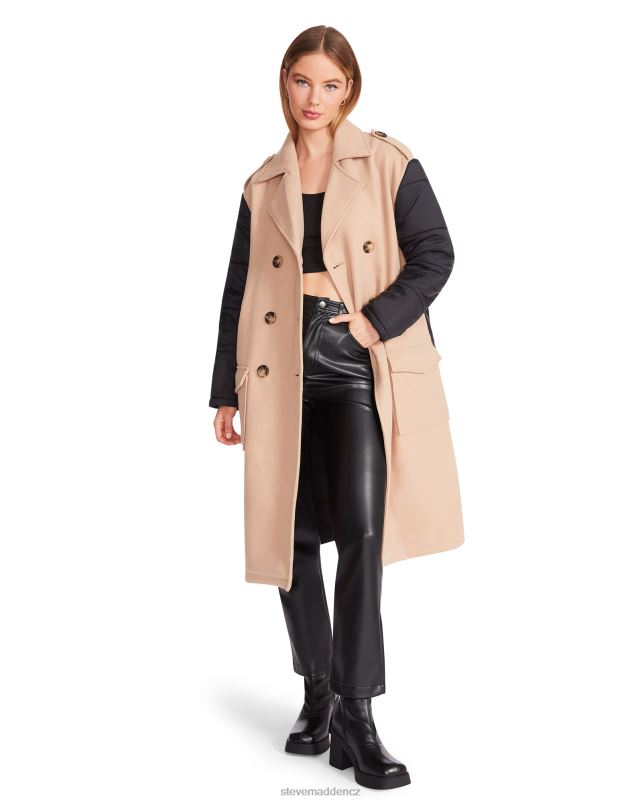 nošení velbloudí tkanina LR2BN619 ženy Steve Madden kabát ze savany