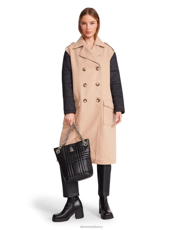 nošení velbloudí tkanina LR2BN619 ženy Steve Madden kabát ze savany