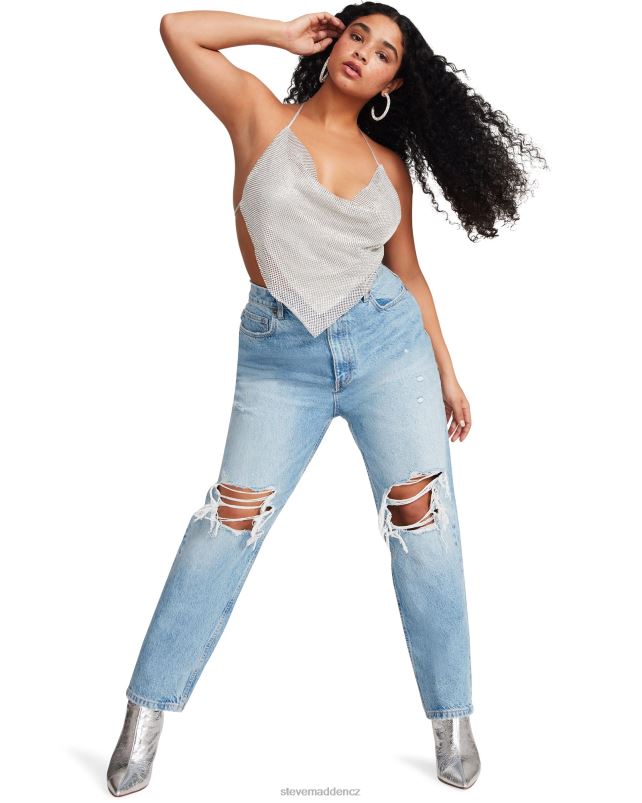 nošení stříbrný LR2BN740 ženy Steve Madden sotva tam drahokamu ohlávka