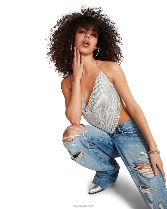 nošení stříbrný LR2BN740 ženy Steve Madden sotva tam drahokamu ohlávka