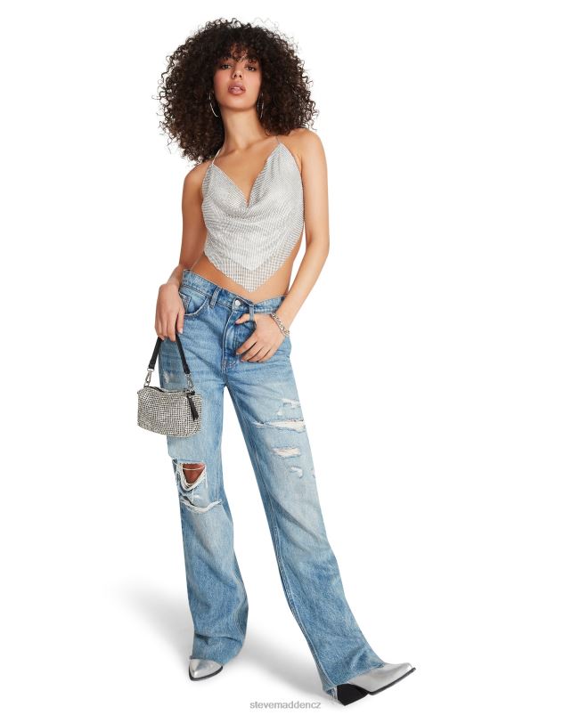 nošení stříbrný LR2BN740 ženy Steve Madden sotva tam drahokamu ohlávka