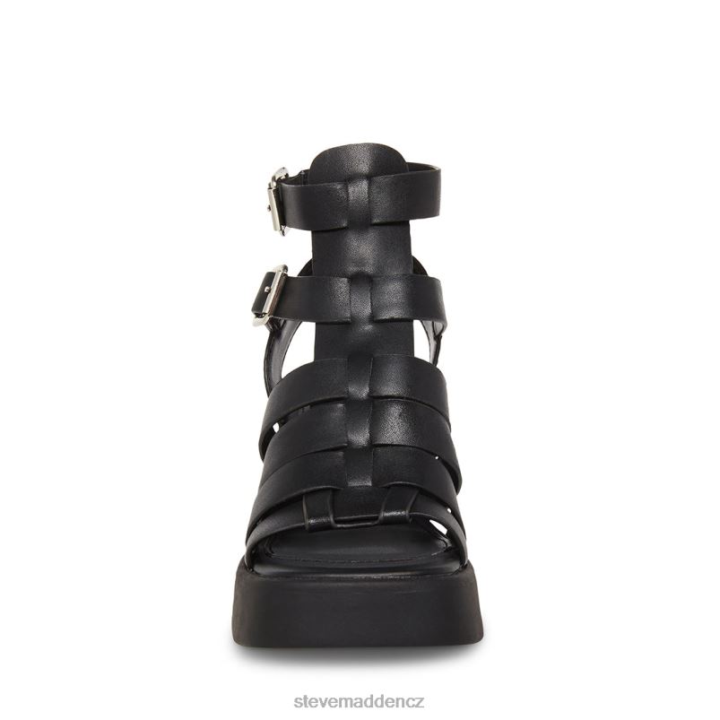 obuv Černá kůže LR2BN49 ženy Steve Madden kiona