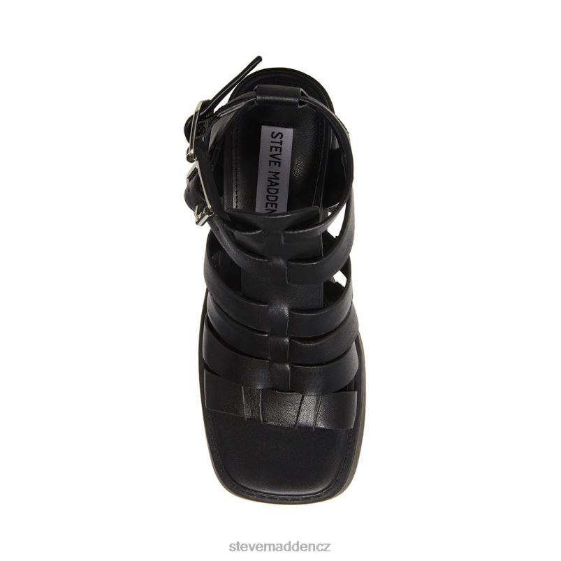 obuv Černá kůže LR2BN49 ženy Steve Madden kiona