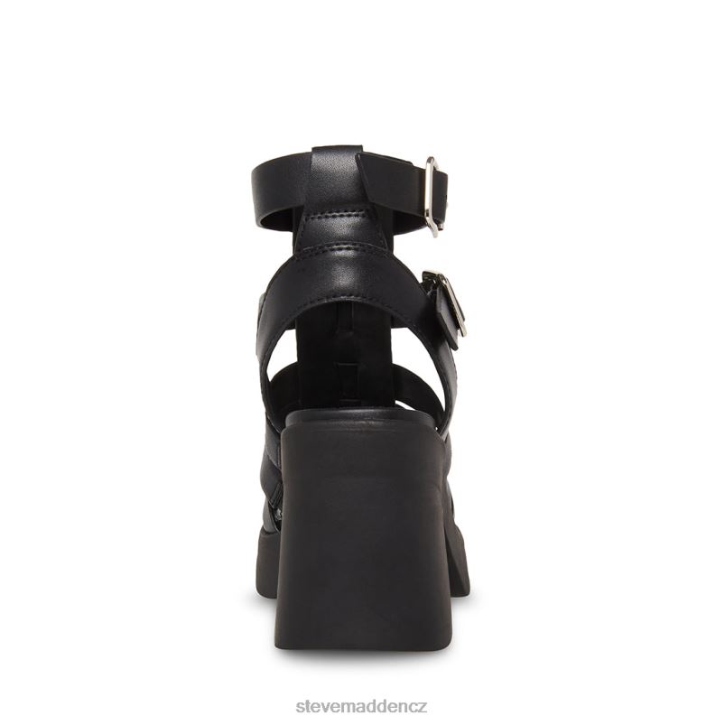 obuv Černá kůže LR2BN49 ženy Steve Madden kiona