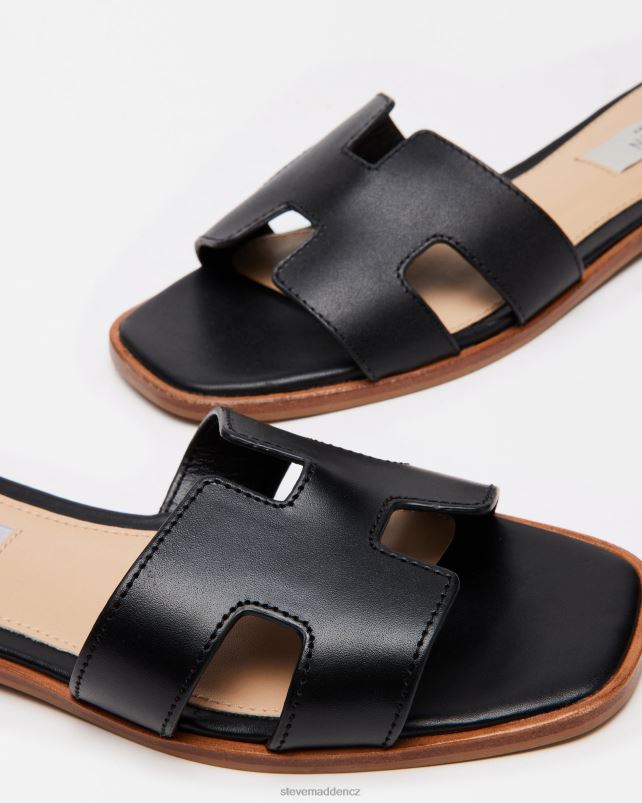obuv Černá kůže LR2BN10 ženy Steve Madden hadyn