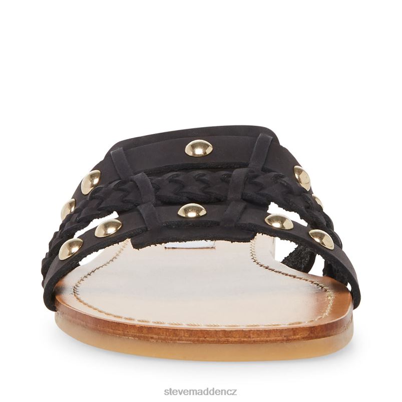 obuv Černá kůže LR2BN138 ženy Steve Madden ráj
