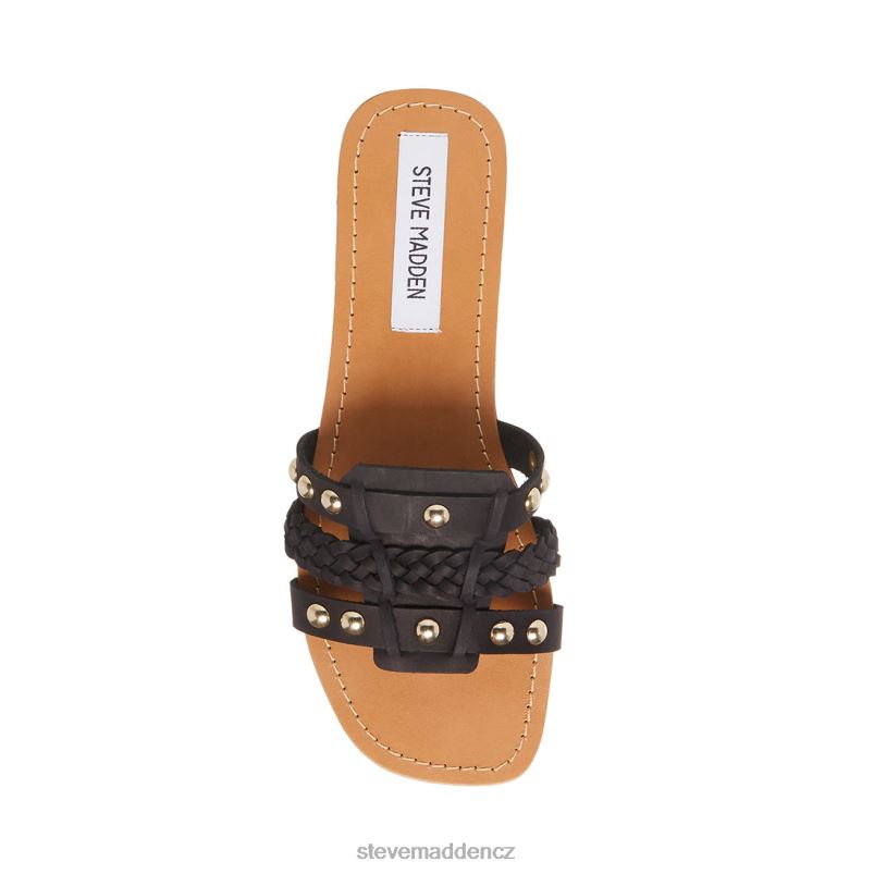 obuv Černá kůže LR2BN138 ženy Steve Madden ráj