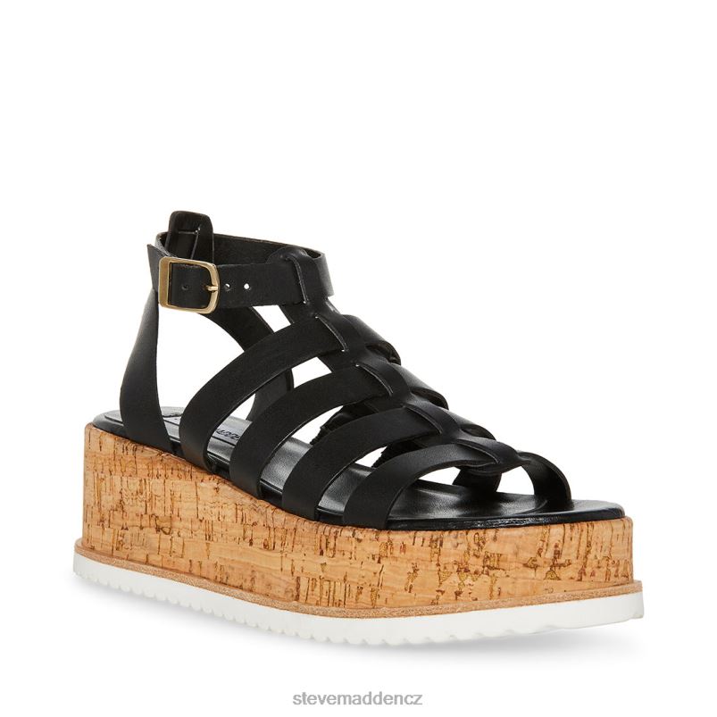 obuv Černá kůže LR2BN143 ženy Steve Madden kaydee