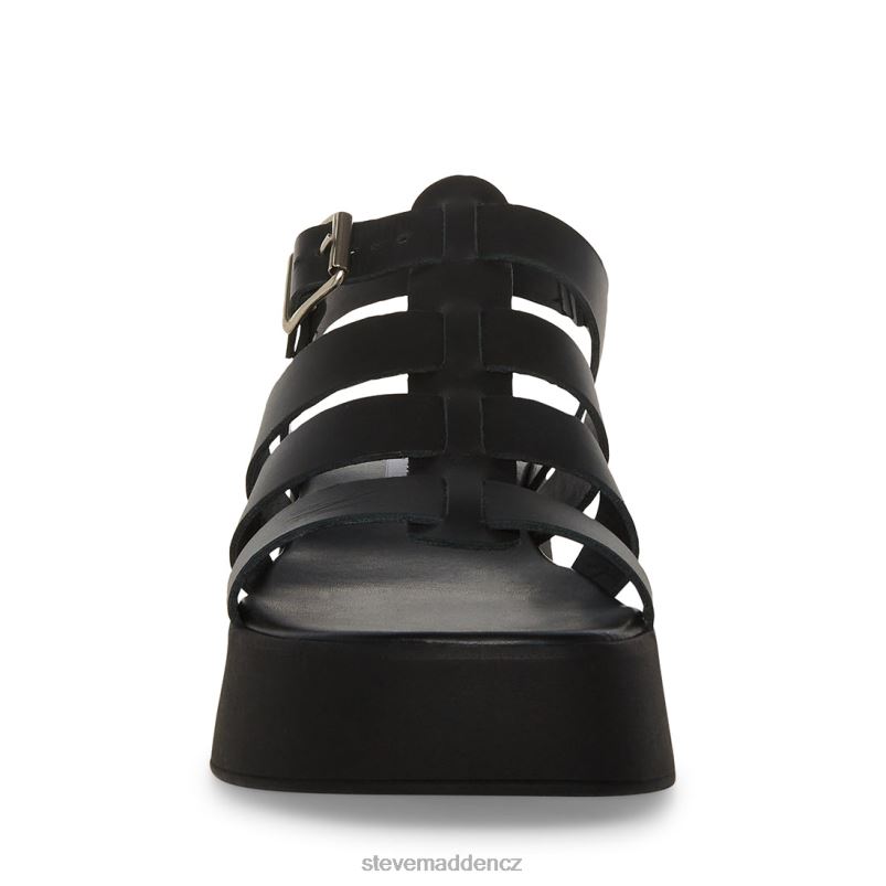 obuv Černá kůže LR2BN159 ženy Steve Madden saraj