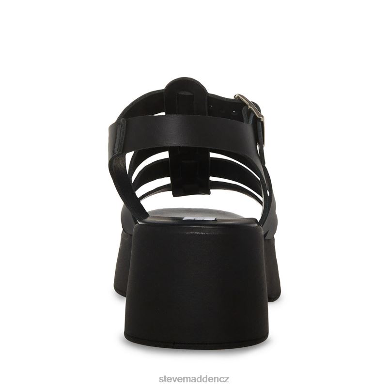 obuv Černá kůže LR2BN159 ženy Steve Madden saraj