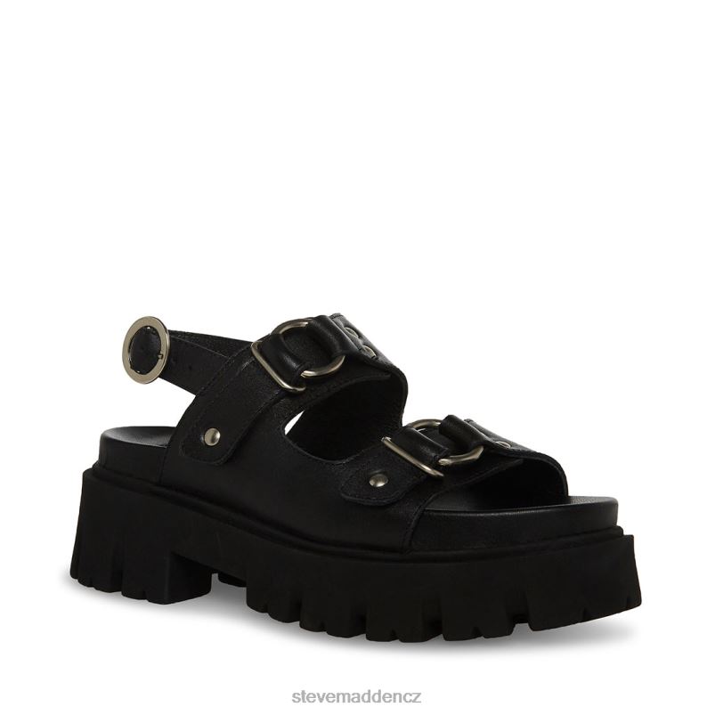 obuv Černá kůže LR2BN54 ženy Steve Madden garrick