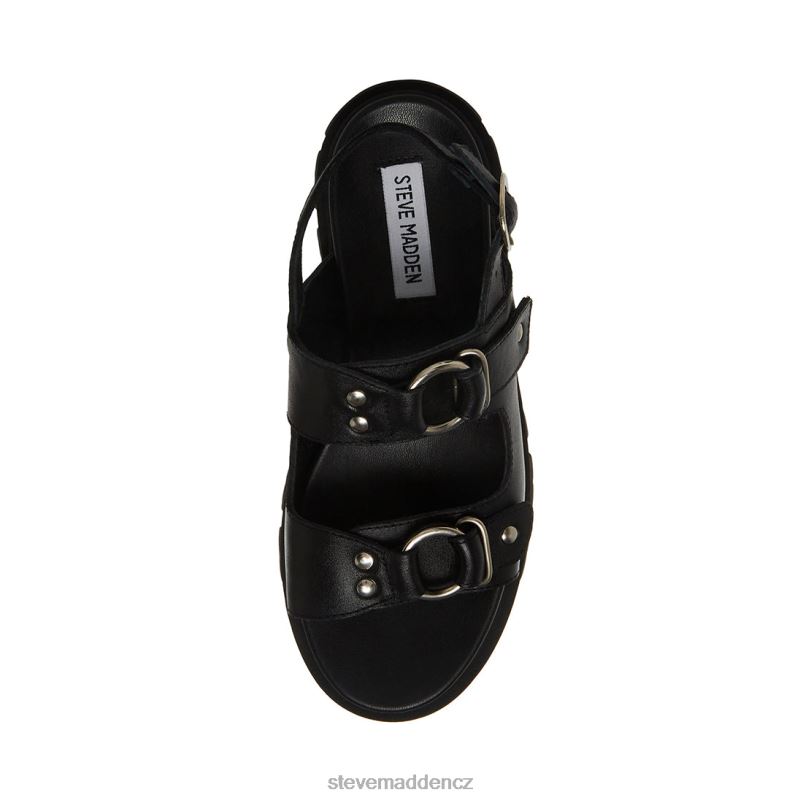 obuv Černá kůže LR2BN54 ženy Steve Madden garrick