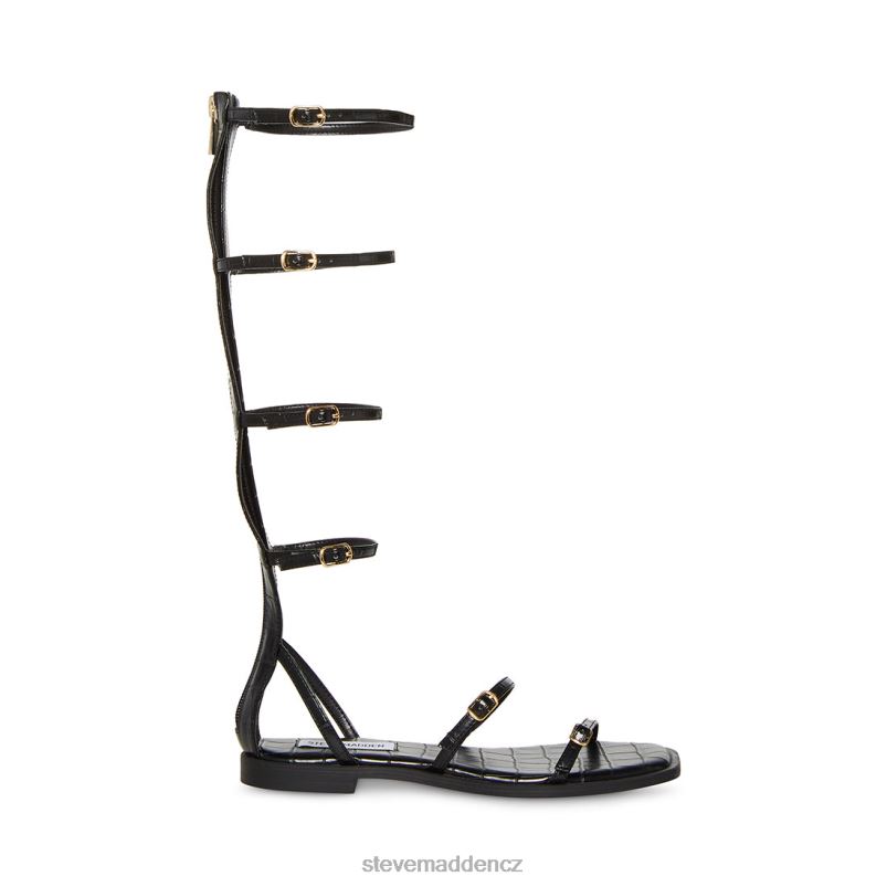 obuv černý krokodýl LR2BN127 ženy Steve Madden spartánský