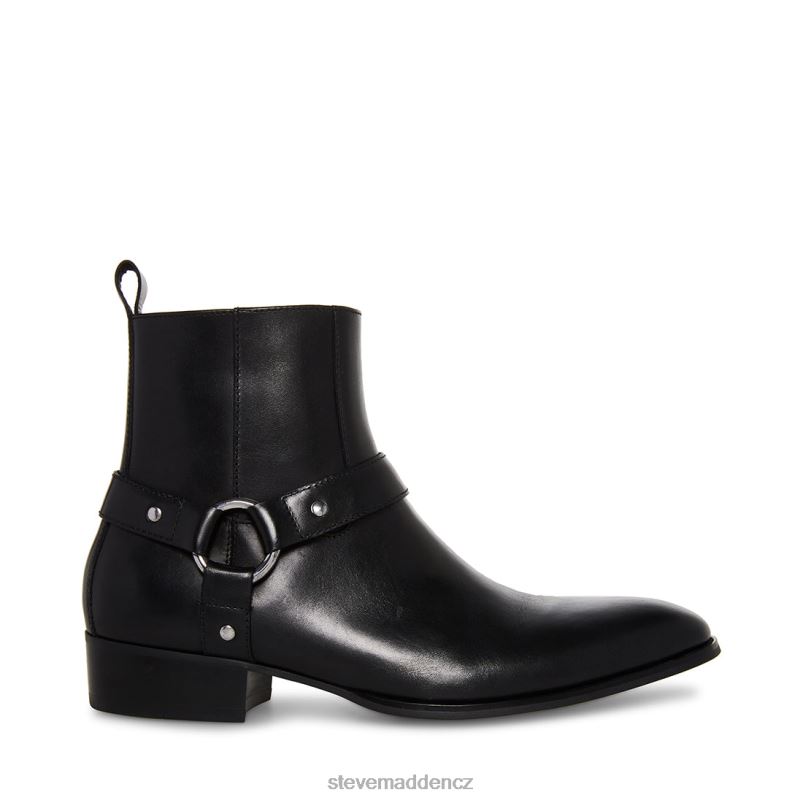 obuv Černá kůže LR2BN932 muži Steve Madden pomlčka