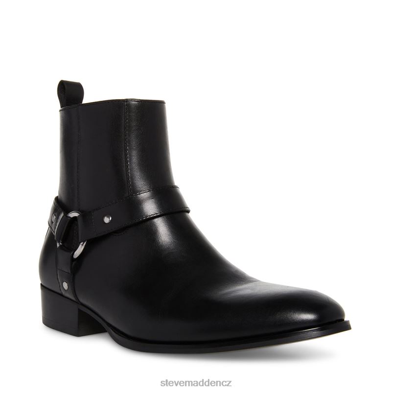 obuv Černá kůže LR2BN932 muži Steve Madden pomlčka
