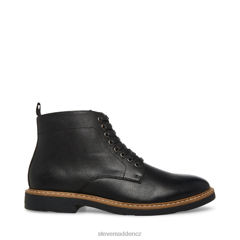 obuv Černá kůže LR2BN958 muži Steve Madden Mitchell