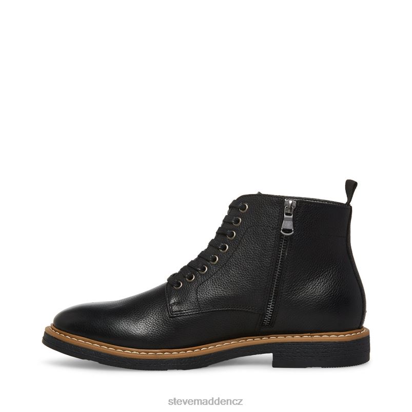 obuv Černá kůže LR2BN958 muži Steve Madden Mitchell