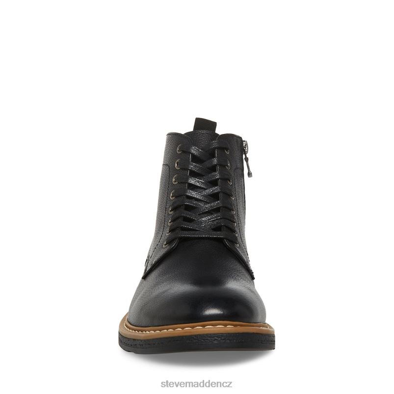 obuv Černá kůže LR2BN958 muži Steve Madden Mitchell