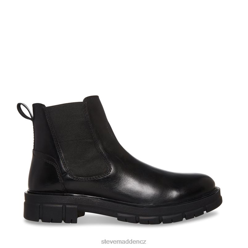 obuv Černá kůže LR2BN969 muži Steve Madden adonis