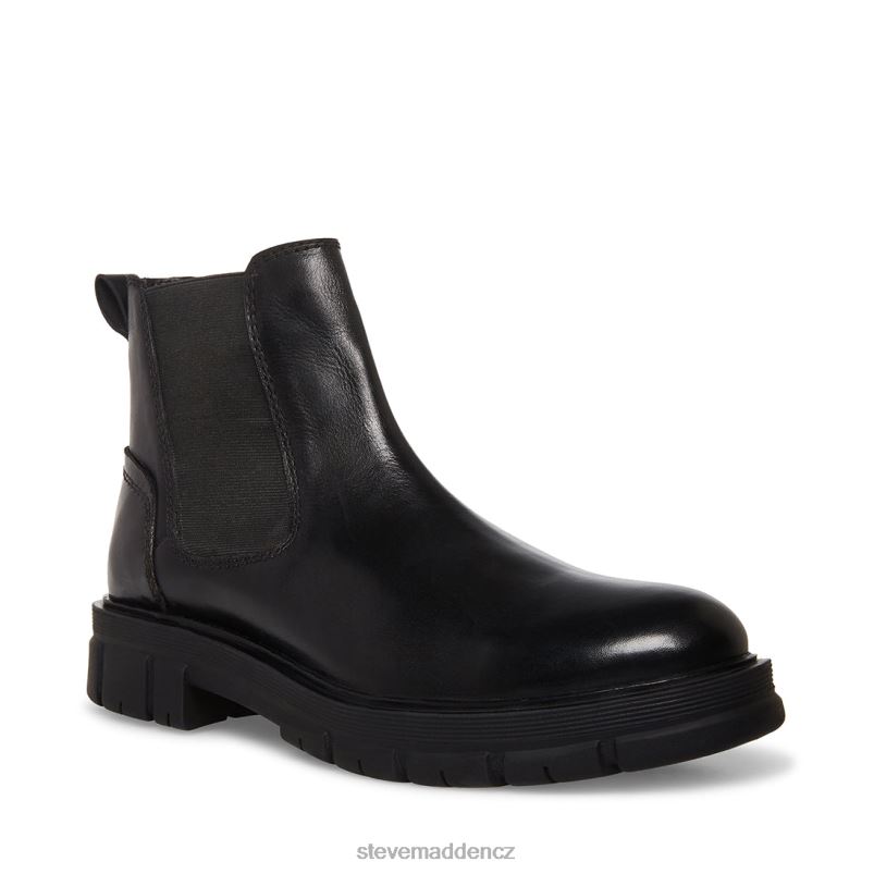 obuv Černá kůže LR2BN969 muži Steve Madden adonis