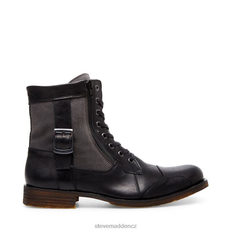 obuv Černá kůže LR2BN979 muži Steve Madden odvést pozornost