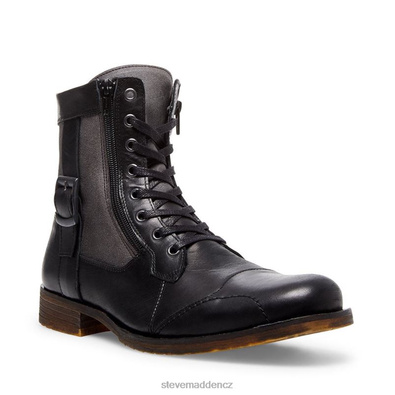 obuv Černá kůže LR2BN979 muži Steve Madden odvést pozornost