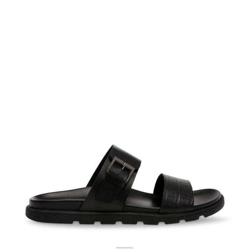 obuv Černá kůže LR2BN1081 muži Steve Madden kadmus