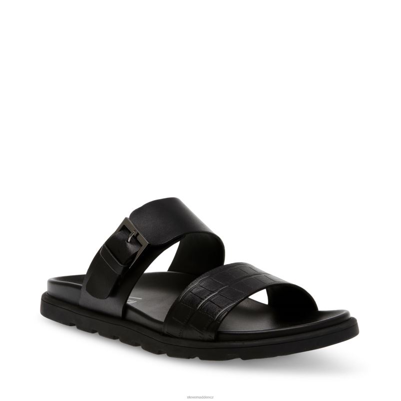 obuv Černá kůže LR2BN1081 muži Steve Madden kadmus