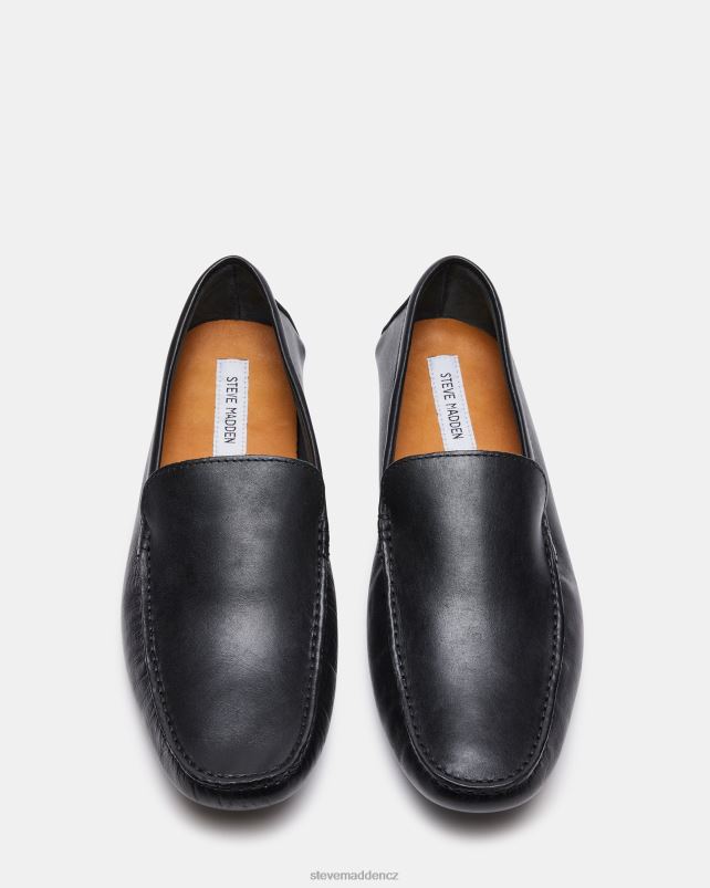 obuv Černá kůže LR2BN1005 muži Steve Madden bergamo