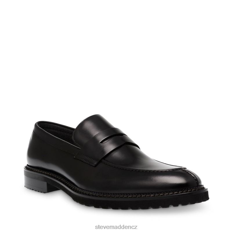 obuv Černá kůže LR2BN1007 muži Steve Madden saban