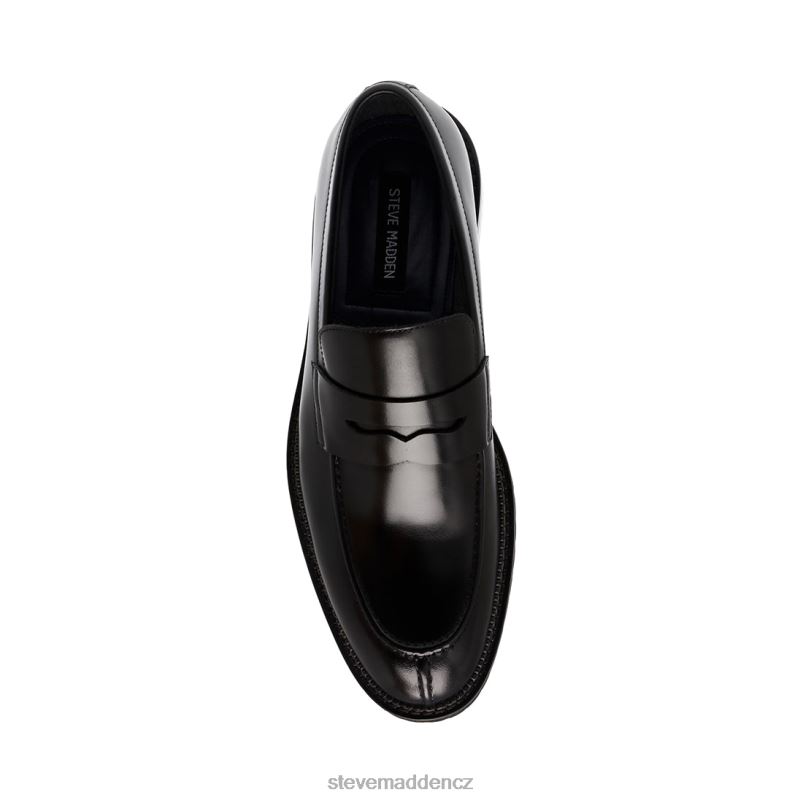 obuv Černá kůže LR2BN1007 muži Steve Madden saban