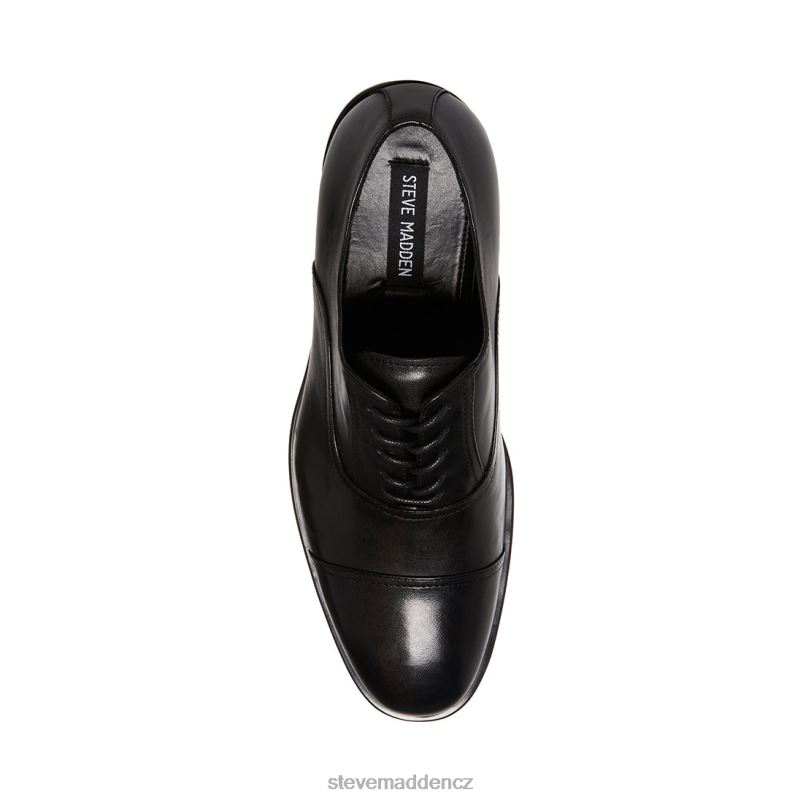 obuv Černá kůže LR2BN1037 muži Steve Madden Princeton
