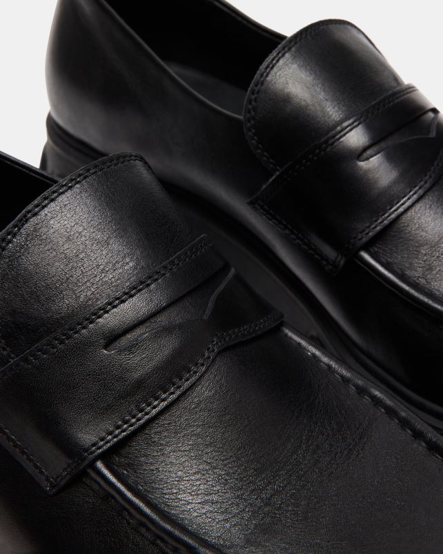 obuv Černá kůže LR2BN982 muži Steve Madden centro