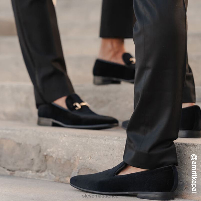 obuv Černý samet LR2BN984 muži Steve Madden světlo