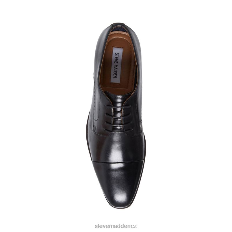 obuv Černá kůže LR2BN1044 muži Steve Madden spiknutí
