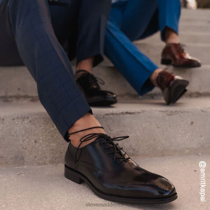 obuv Černá kůže LR2BN1055 muži Steve Madden zate