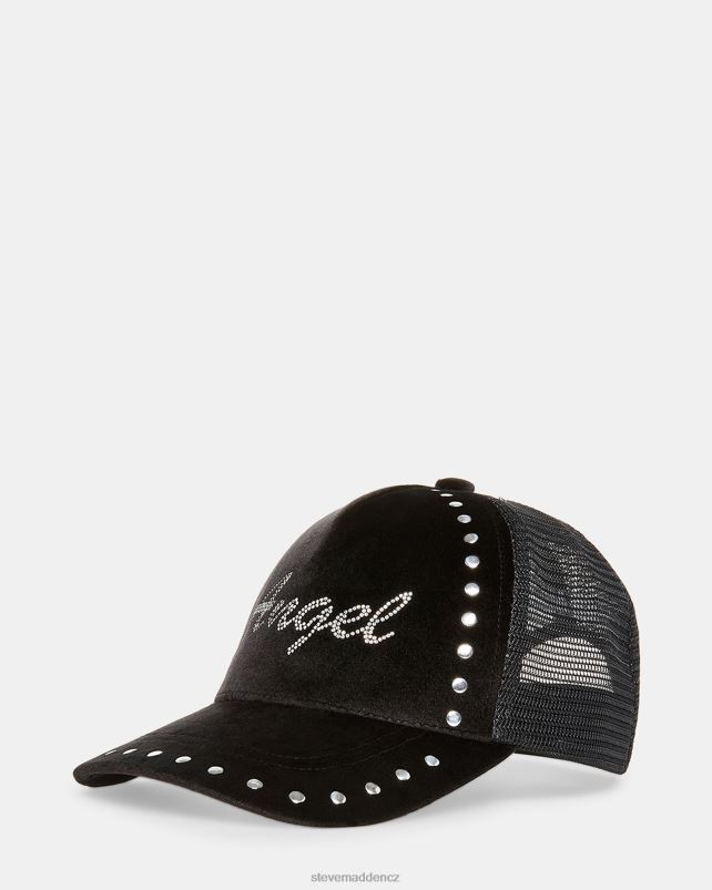 doplněk Černá LR2BN868 unisex Steve Madden sametový andělský truckerský klobouk
