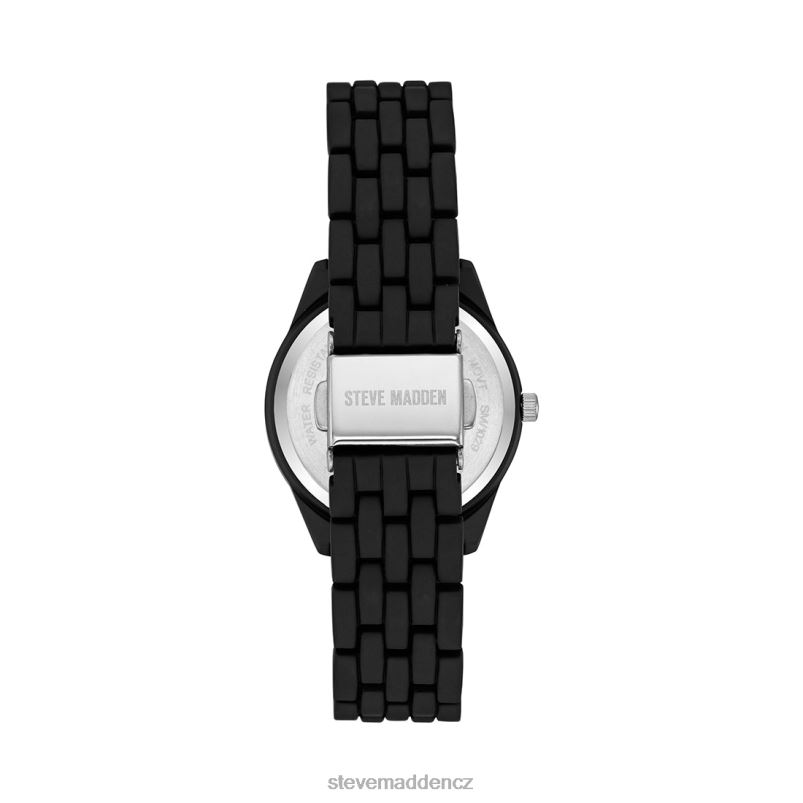 doplněk Černá LR2BN822 unisex Steve Madden práškově lakované hodinky