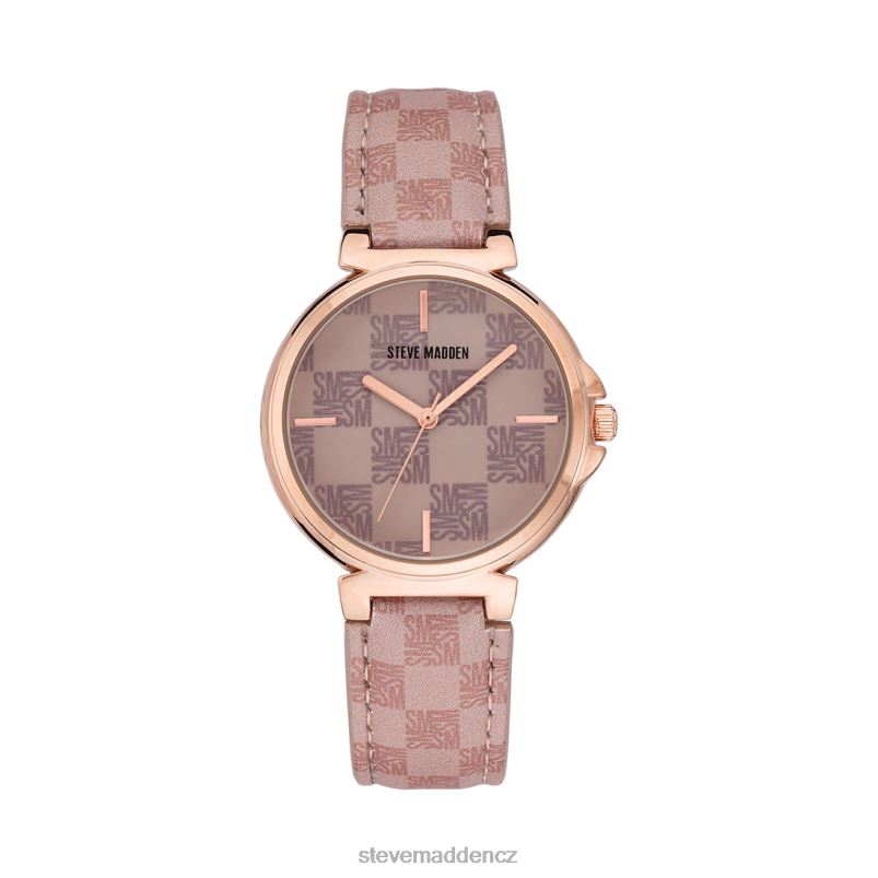 doplněk růžový LR2BN823 unisex Steve Madden hodinky s logem bloku