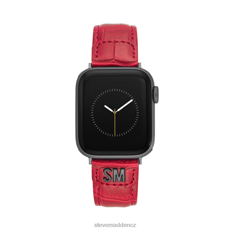 doplněk Červené LR2BN849 unisex Steve Madden Textový pásek na hodinky Apple Watch 42-44 mm