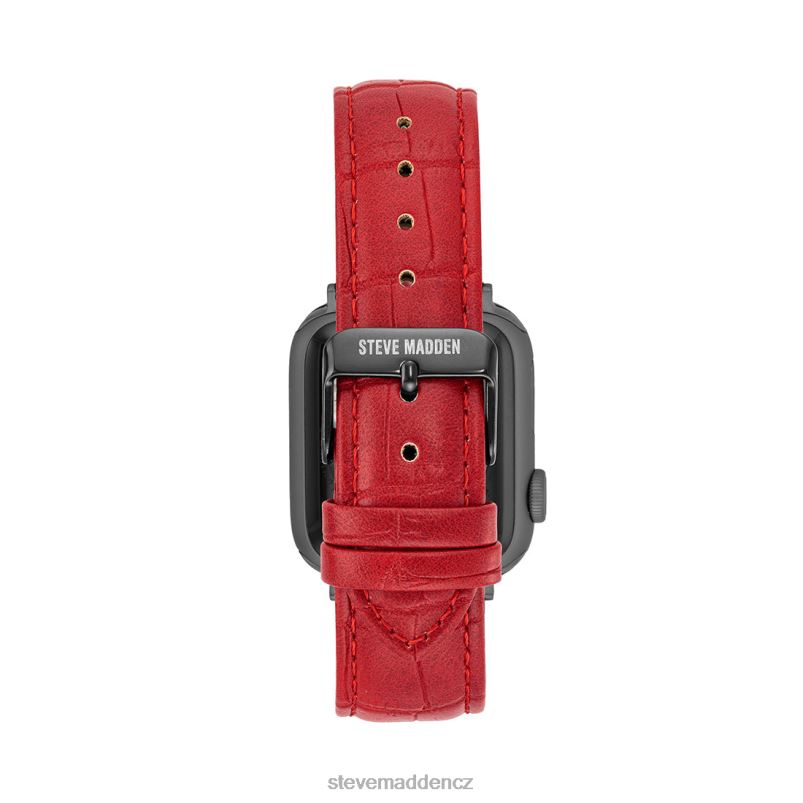 doplněk Červené LR2BN849 unisex Steve Madden Textový pásek na hodinky Apple Watch 42-44 mm