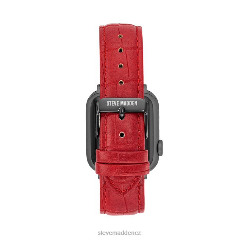 doplněk Červené LR2BN850 unisex Steve Madden Textový pásek na hodinky Apple Watch 38-40 mm