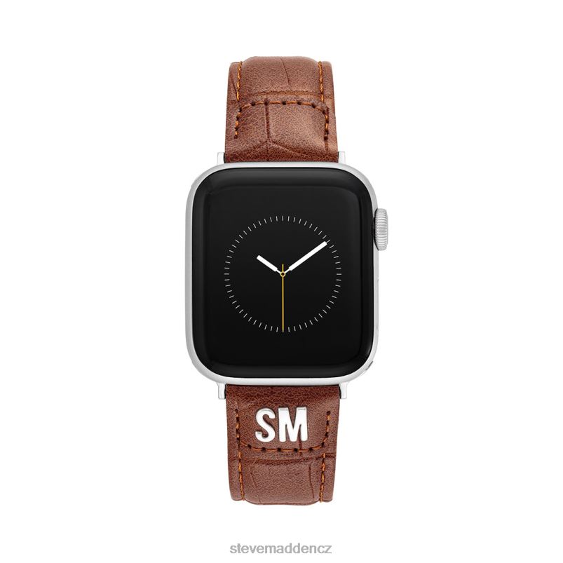 doplněk hnědý LR2BN847 unisex Steve Madden Apple Watch texturovaný pásek na hodinky 42-44 mm