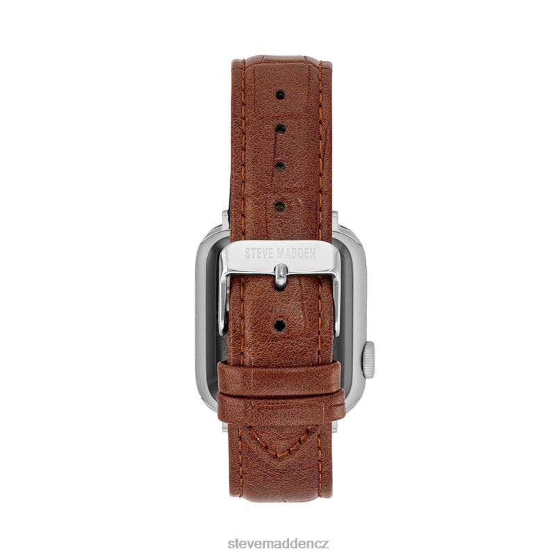 doplněk hnědý LR2BN847 unisex Steve Madden Apple Watch texturovaný pásek na hodinky 42-44 mm