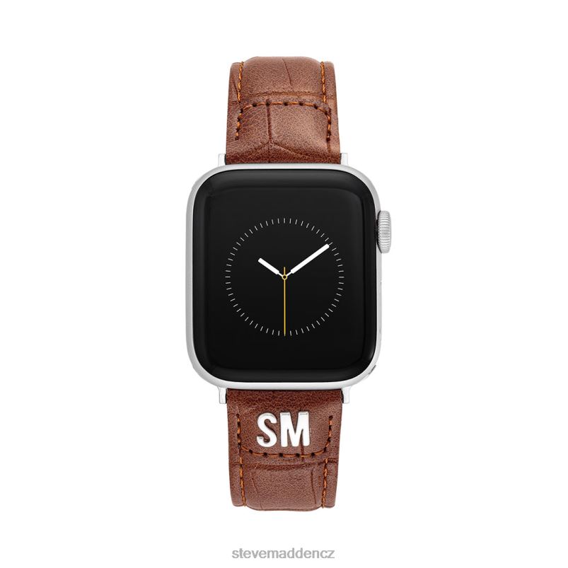 doplněk hnědý LR2BN848 unisex Steve Madden Apple Watch texturovaný pásek na hodinky 38-40 mm